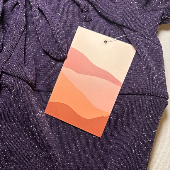 Heart&Moon Fit & Flare Long Sleeve Bodycon MIDI Dress Glittery Purple Sz XL NEW - Picture 8 of 9